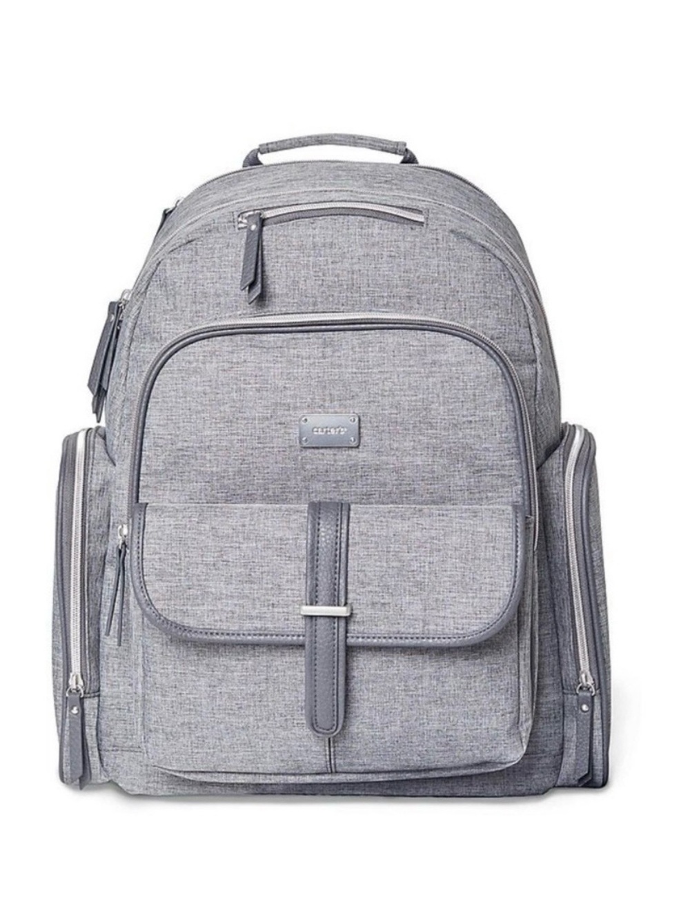 Carter's Stowaway Diaper Bag Backpack with Front Pockets Classic Gray